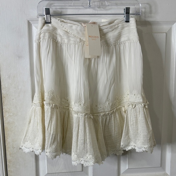 Rococo Sand Cream Lace Mini Skirt - Picture 1 of 5